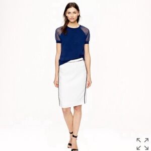 J. Crew Herringbone Linen Pencil Skirt size 6 NWT